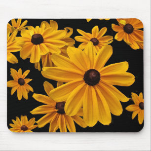 Mousepad Susan de olhos pretos floral amarela floresce