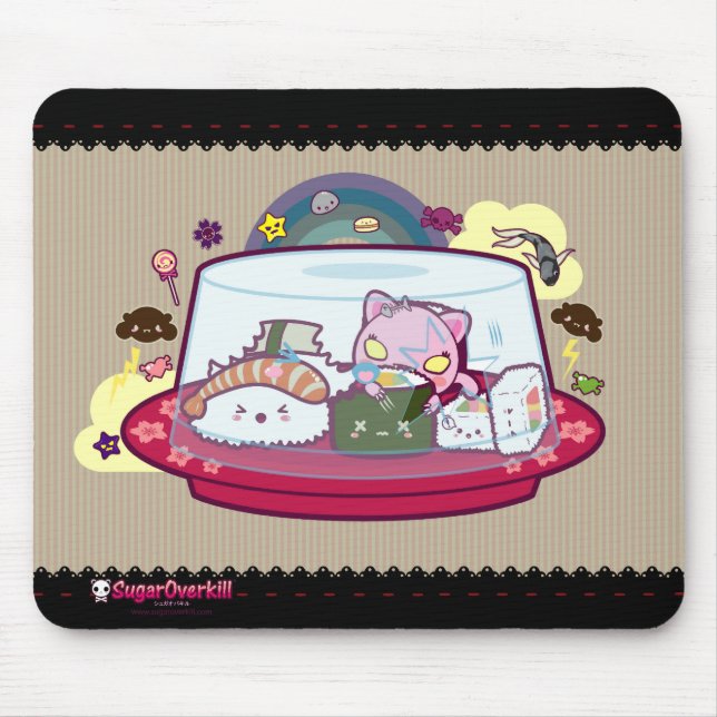 Mousepad Sushi de Kawaii atacado! (Frente)