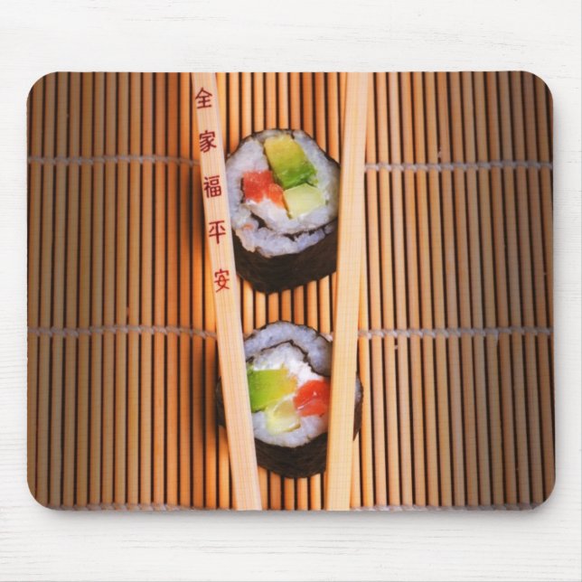 Mousepad Sushi e chopsticks de madeira (Frente)