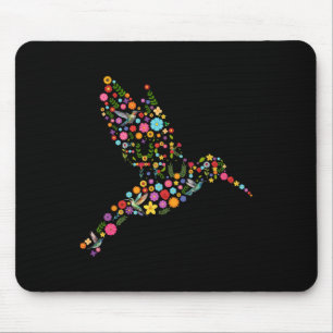 Mousepad Sutil Anti Trump Floral Hummingbird Mensagem Ocult