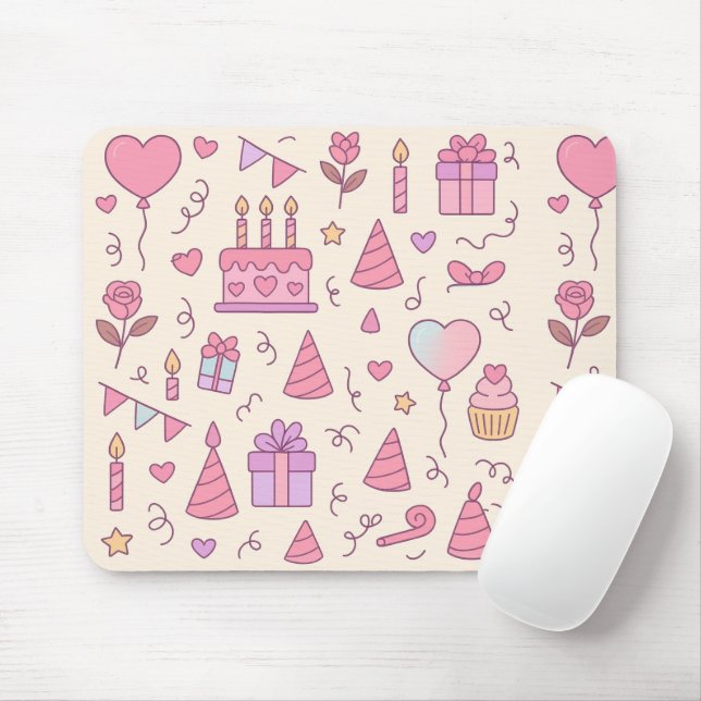 Mousepad Sweet Princess Party Celebration Pattern (Com mouse)