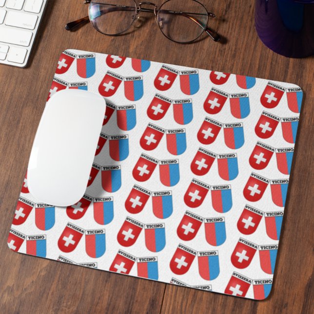 Mousepad Swiss & Canton Ticino Flags (Criador carregado)