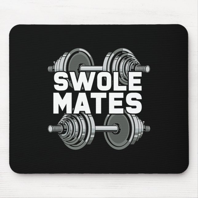 Mousepad Swole Mates Powerinclusive Gym Workout Swole Gainz (Frente)