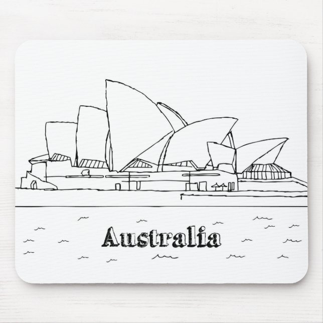 Mousepad Sydney Austrália Férias Desenhando Férias Art Tra (Frente)