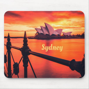 Mousepad Sydney Austrália Opera House Orange Sky
