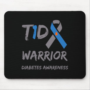 Mousepad T1d Guerreiro Tipo 1 Diabetes Consciência Azul Fit