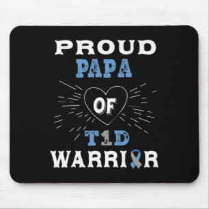 Mousepad T1D Orgulho Papa Diabetes Sensibilização Tipo 1 In