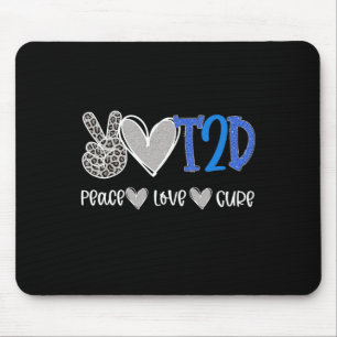 Mousepad T2D - Peace Love Cure Type Two Diabetes