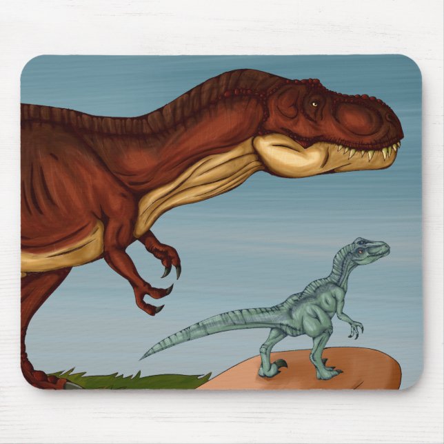 Mousepad T-Rex e Velociraptor (Frente)