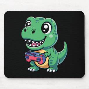 Mousepad T-rex Feliz Com Controle De Jogo Dinossauro Gamer 