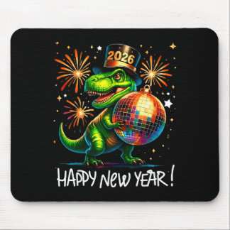 Mousepad T Rex Happy New Year 2026 Disco Ball Fireworks Tee