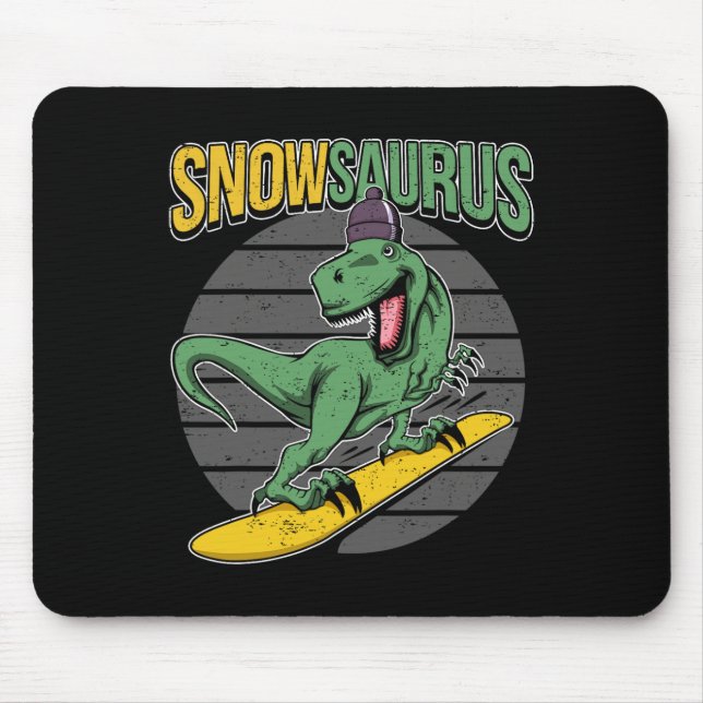 Mousepad T-rex Snowboard Dinossaur Snowboard (Frente)