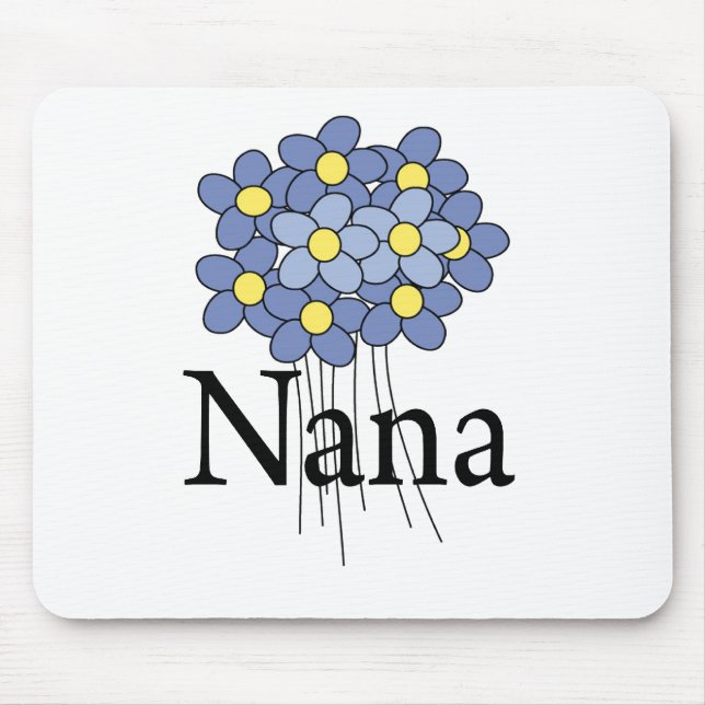 Mousepad T-shirt azul bonito de Nana da flor (Frente)