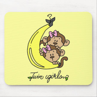 Mousepad T-shirt e presentes gêmeos das meninas dos macacos