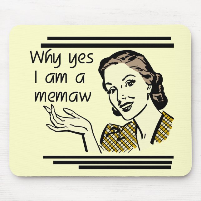 Mousepad T-shirt retros e presentes de Memaw (Frente)