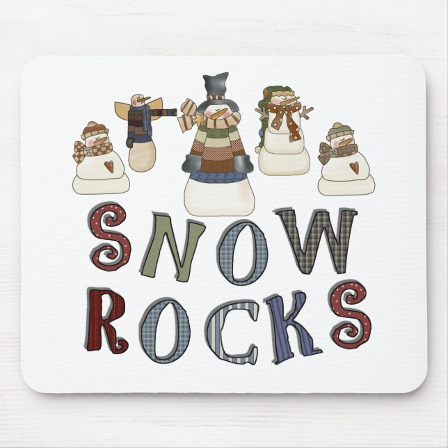 Mousepad T-shirts e presentes com rochas de neve (Frente)