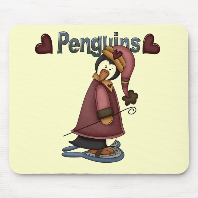 Mousepad T-shirts e presentes de pinguim-neve (Frente)