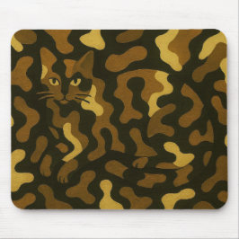 Mousepad Tabby Cat Camouflage Art