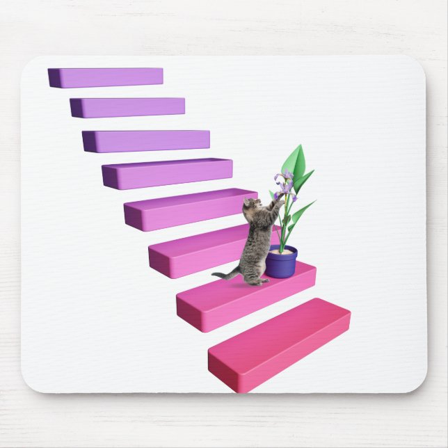 Mousepad Tabby Cat e Planta em Escadas (Frente)