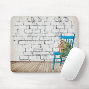 Mousepad Tabby Cat em Planta Potente