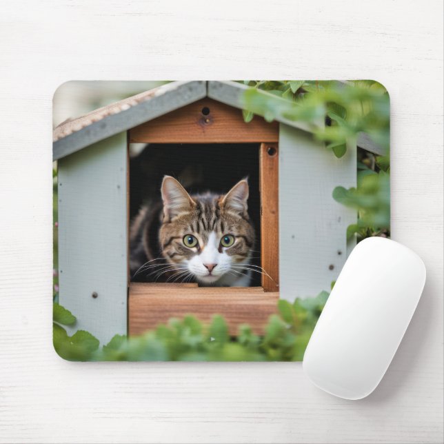 Mousepad Tabby Cat Na Casa Dos Cães (Com mouse)