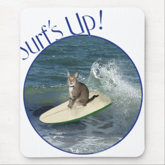 Mousepad Tabby Cat Surf!