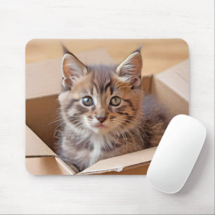 Mousepad Tabby Kitten Na Caixa De Cartão