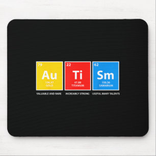 Mousepad Tabela periódica de conscientização sobre autismo 