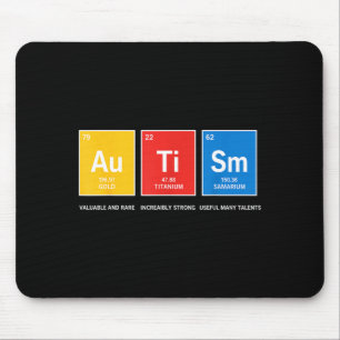 Mousepad Tabela periódica de conscientização sobre autismo 