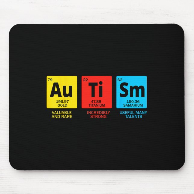 Mousepad Tabela Periódica de Elementos do Autismo Conscient (Frente)