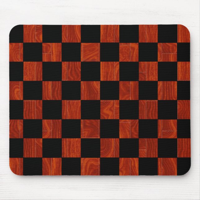 Mousepad Tabuleiro de damas de madeira (Frente)