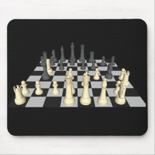 Mousepad Tabuleiro de xadrez com partes de xadrez -