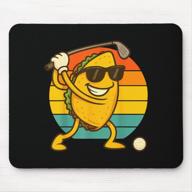 Mousepad Taco jogando golfe jogador cinco de maio  (Frente)