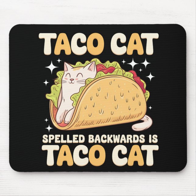 Mousepad Tacocat Ortografado Para Trás Taco Cat Mexicano (Frente)