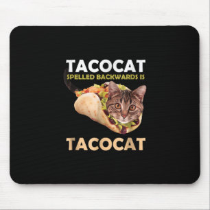 Mousepad Tacocat Taco, Engraçado, Gato Ortografado Para Trá