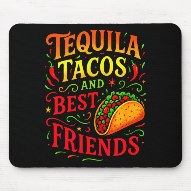 Mousepad Tacos e amigos - cinco maio diversão  (Frente)