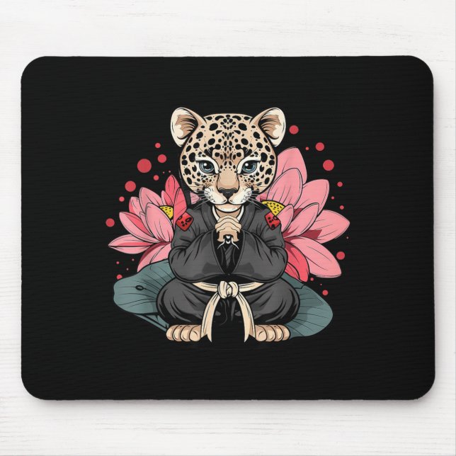 Mousepad Taekwondo Leopard Kickboxing Animall Jiu-Jitsu (Frente)