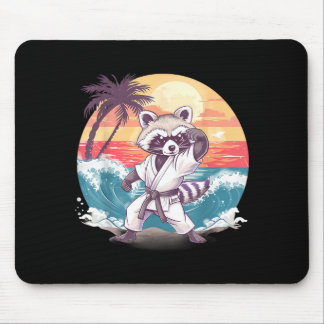 Mousepad Taekwondo Raccoon Kickboxing Animall Jiu-Jitsu