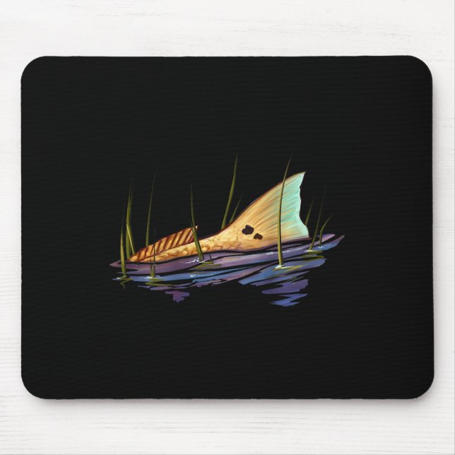 Mousepad Tailing Redfish Red Drum Fish Shirt Redfish Tail  (Frente)