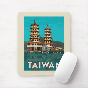 Mousepad Taiwan Dragão E Pagodas De Tigre