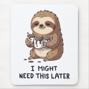 Mousepad Talvez Preciso De Café Mais Tarde - Humor Lenta