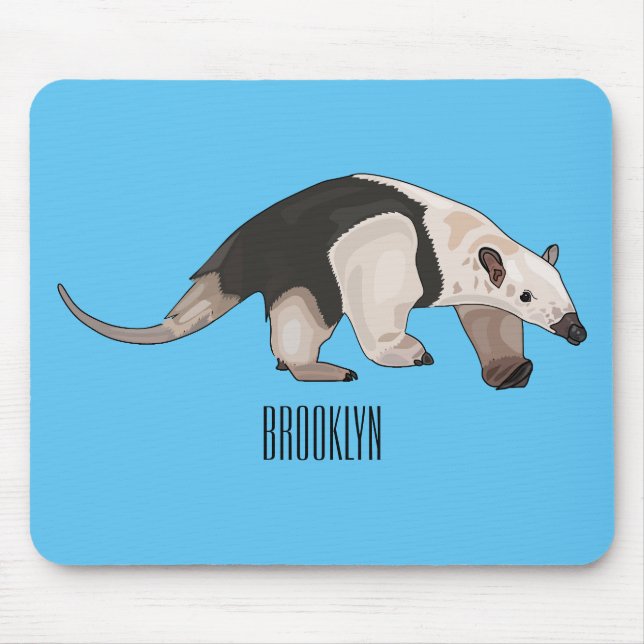 Mousepad Tamandua ilustração de desenho animado (Frente)