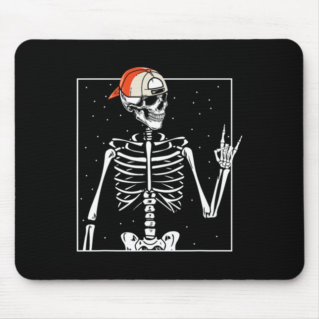 Mousepad Tampa de Esqueleto de Rocker Skater Cool Punk de H (Frente)