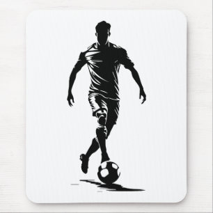 Mousepad Tampa de Mouse Arte Silhueta de Jogador de Futebol