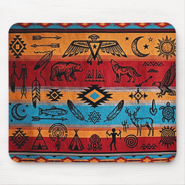 Mousepad Tampa de Mouse de Arte Tribal (Frente)