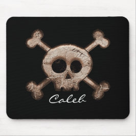 Mousepad Tampa de Mouse de Computador Preta com Caveira e O