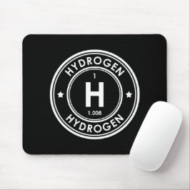 Mousepad Tampa de Mouse Preta Elemento Hidrogênio
