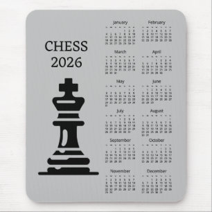 Mousepad Tampa de Mouse Rei da Peça de Xadrez Calendário 20