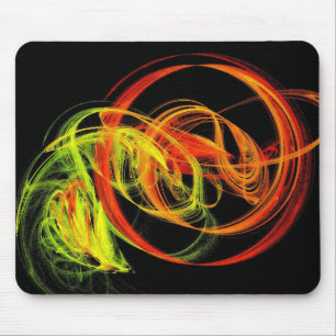 Mousepad Tampa do mouse amarelo alaranjada Abstrato verde
