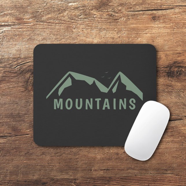 Mousepad Tampa do mouse preto das montanhas verdes (Green Mountains Black Mouse Pad)